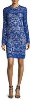 Thumbnail for your product : Naeem Khan Long-Sleeve Floral-Appliqué Cocktail Dress, Royal Blue