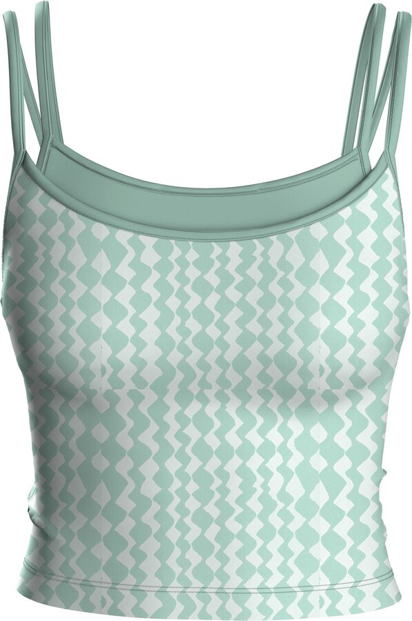 Blackbough Swim White Gemini Double-Layer Tankini Top Peppermint