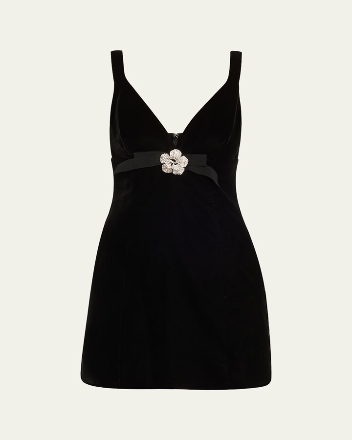 Cara Cara Gracie Velvet V-Neck Mini Dress