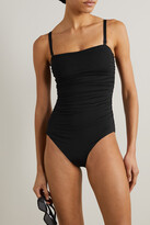 Thumbnail for your product : BONDI BORN + Net Sustain Raya Ruched Swimsuit - Black