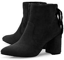 boohoo NEW Womens Tie Back Block Heel Shoe Boots in Black size 5