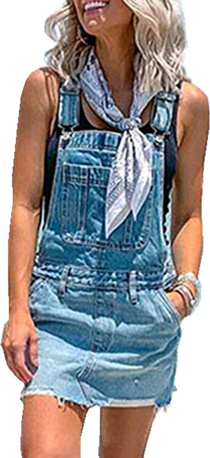 HANMAX Womens Denim Adjustable Strap Overall Dress Floral Denim Dungarees  Dress Dungarees Clothing spyderproducts.com