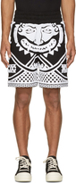 Thumbnail for your product : Kokon To Zai Black & White Embroidered Terrycloth Greek Motif Shorts