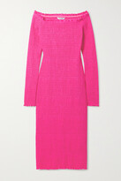 Thumbnail for your product : Balenciaga Off-the-shoulder Smocked Stretch-jersey Midi Dress - Pink