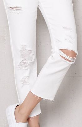 PacSun Ice White Ripped Girlfriend Jeans