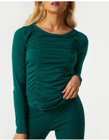 Thumbnail for your product : Little Mistress Ayden Emerald Green Long Sleeve Top