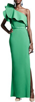 Thumbnail for your product : Lanvin Ruffled One-Shoulder Gown, Green