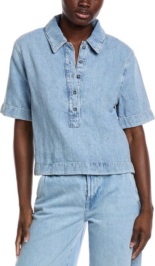 7 For All Mankind Linen-Blend Polo Shirt