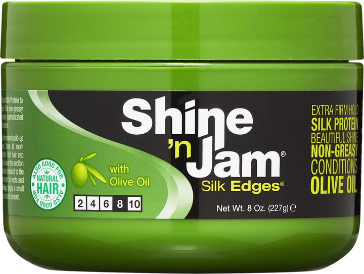 Ampro Shine-n-Jam Edges, Hair Styling Gel, 8 oz., Moisturizing, Unisex