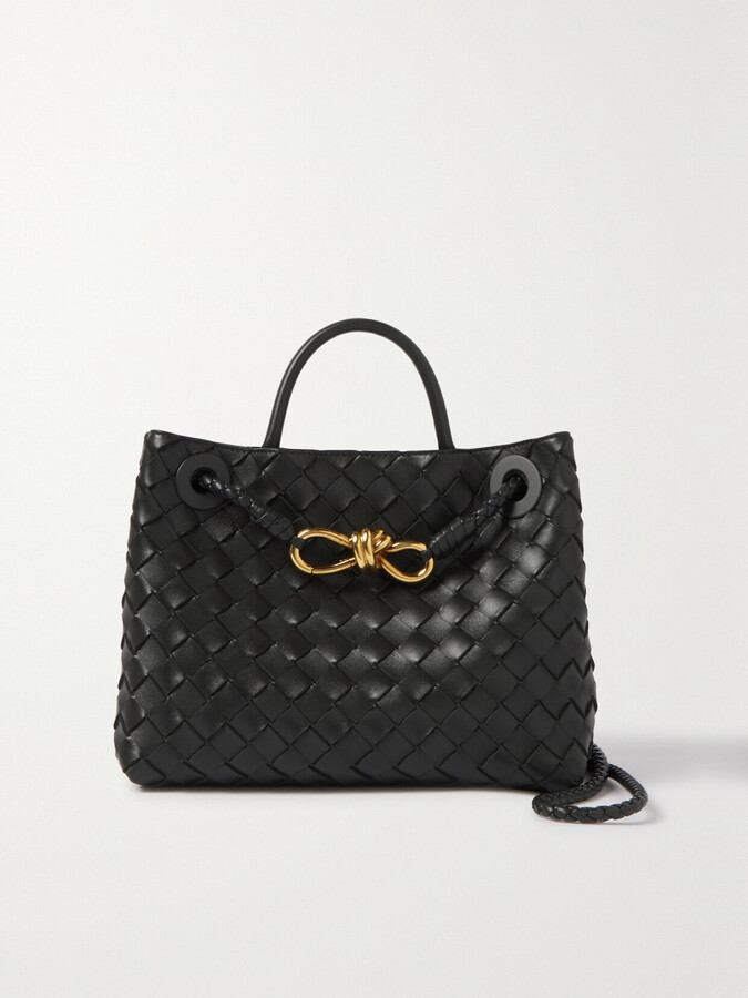 Bottega Veneta Andiamo Small Intrecciato Leather Tote - Black