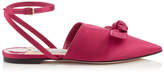 Thumbnail for your product : Jimmy Choo TEMPLE FLAT Cerise Satin and Nappa Leather Pointy Toe Flats