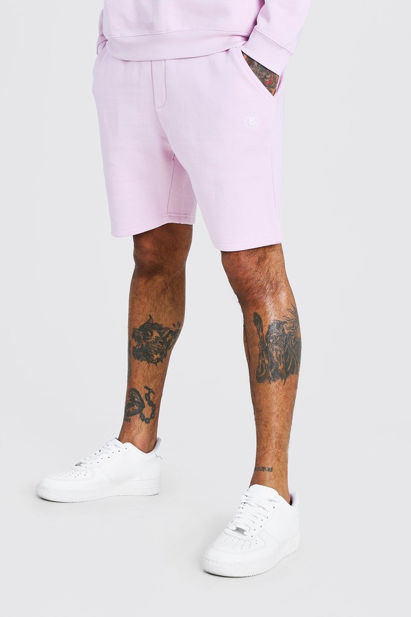 mens pink jersey shorts