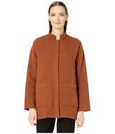 Thumbnail for your product : Eileen Fisher Organic Cotton Channels Stand Collar Jacket