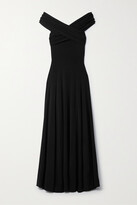 Thumbnail for your product : KHAITE Bruna Off-the-shoulder Gathered Stretch-jersey Maxi Dress - Black