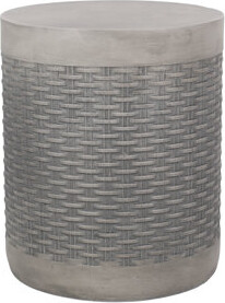 Latitude Run Outdoor Lightweight End Table Round Concrete Outdoor Side Table