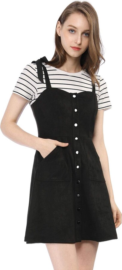 button down overall dress