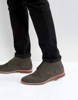 Thumbnail for your product : ASOS Lace Up Boots In Gray Suede With Contrast Sole