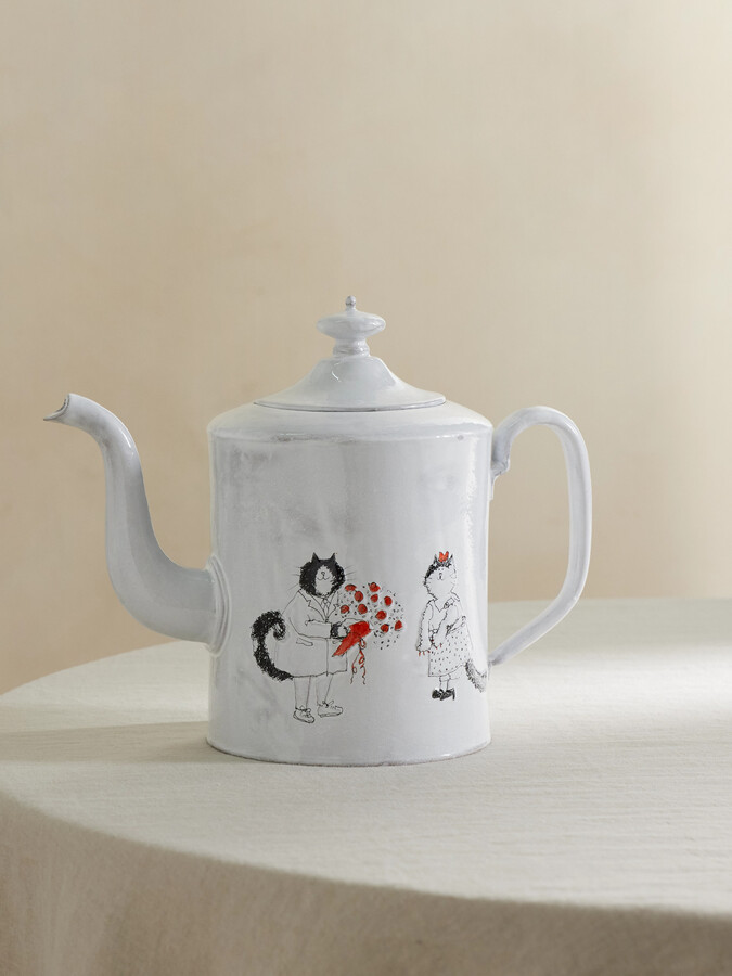Astier De Villatte - + Grace Coddington Jimi's Bouquet Painted Ceramic Teapot - White