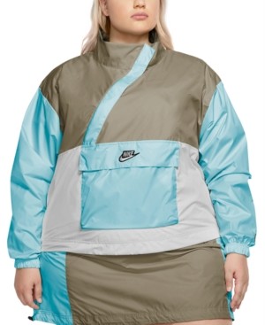 plus size green anorak jacket