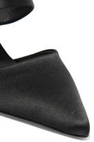 Thumbnail for your product : Roger Vivier Crystal-embellished Satin Mules - Black