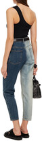 Thumbnail for your product : IRO Kelsa Cropped Two-tone High-rise Slim-leg Jeans
