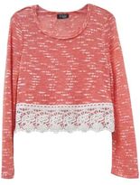 Thumbnail for your product : 2 HIP Girls 7-16 Textured Top with Knit Lace Hem