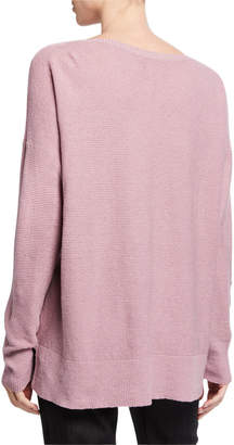 Eileen Fisher Organic Linen Crepe Bateau-Neck Sweater