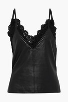 Thumbnail for your product : Muu Baa Maria crocheted lace-trimmed leather camisole