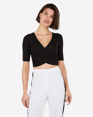 Express One Eleven Surplice Cropped Top