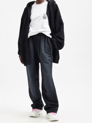 Balenciaga Faded Cotton-jersey Oversized Sweatpants - Black