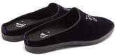Thumbnail for your product : Needles - Butterfly Embroidered Velvet Slippers - Mens - Navy