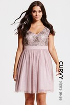 Thumbnail for your product : Little Mistress Curvy Mink Sequin Fit and Flare Dress