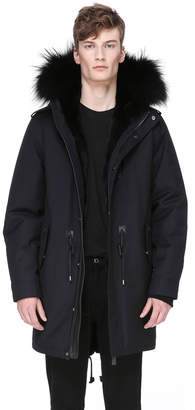 Mackage MORITZ-F flannel parka with fur lined body and hood