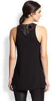 Thumbnail for your product : Sachin + Babi Henna Beaded Faux Leather-Yoke Crossover Top