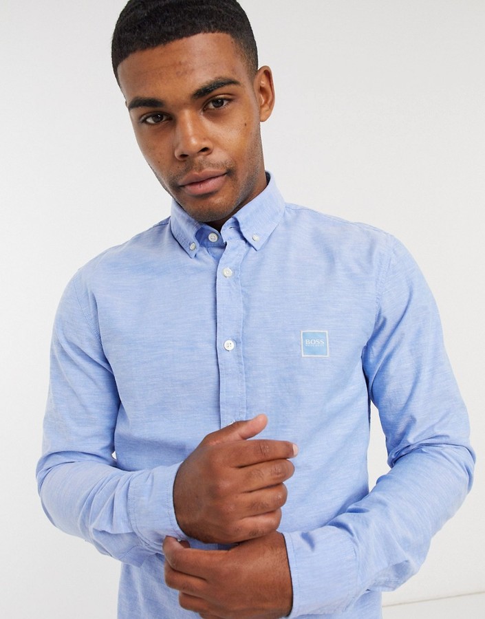 HUGO BOSS Mabsoot slim-fit shirt in light blue - ShopStyle
