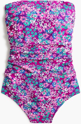 J.Crew Factory Printed strapless one-piece swimsuit