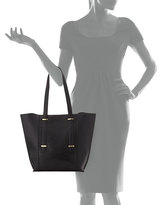 Thumbnail for your product : Neiman Marcus Textured Paneled Slim Tote Bag, Black