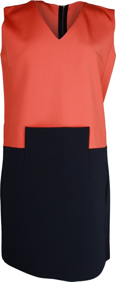 Victoria Beckham Color-Block Sleeveless Shift Dress in Multicolor Viscose