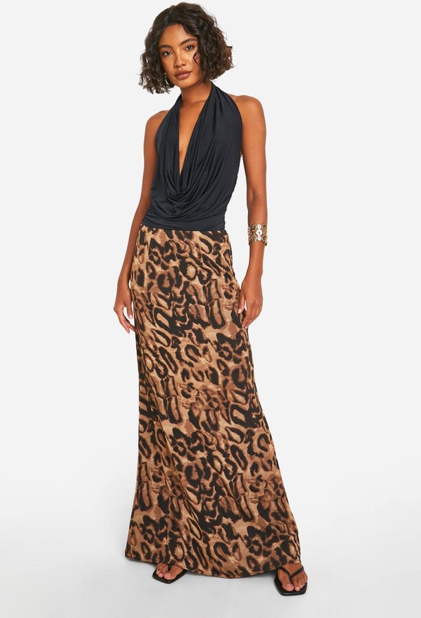 Chiffon Maxi Skirt Oasis Beach Skirt In Leopard Print Leopard Print