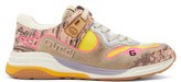 Thumbnail for your product : Gucci Ultrapace Leather And Mesh Trainers - Beige Silver