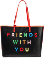 Thumbnail for your product : Alice + Olivia Leather-trimmed Embroidered Cotton-canvas Tote