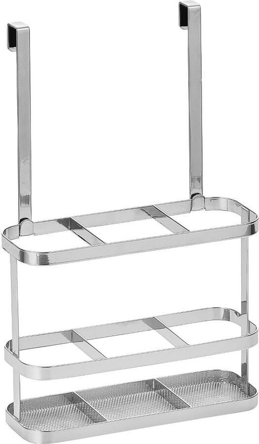 mDesign Steel Bath Over Door Hair Tool Storage Organizer Basket