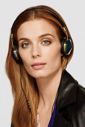 Frends - Layla Leather And Iridescent Metal Headphones - Black