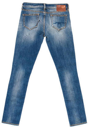R 13 Paint Splatter Skinny Jeans