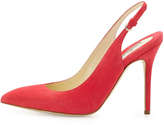 Thumbnail for your product : Brian Atwood Suede Pointed-Toe Slingback Pump, Pink