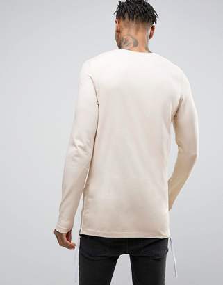 ASOS Design Longline Muscle Long Sleeve T-Shirt With Side Zips