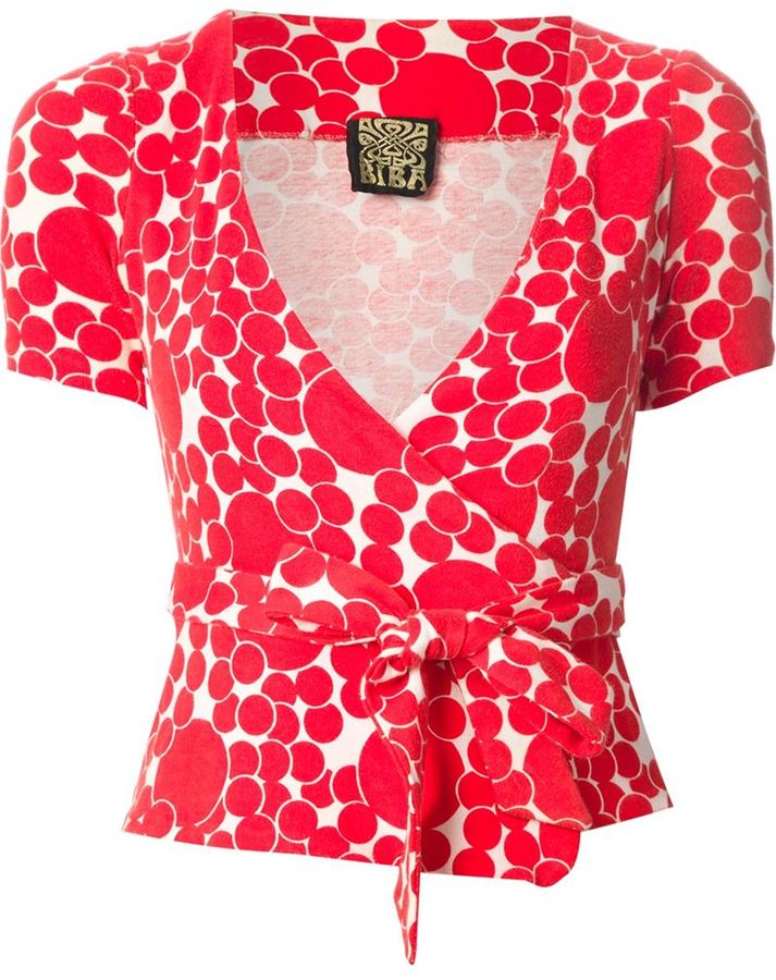 Biba Vintage polka dot print wrap suit ShopStyle Day Dresses