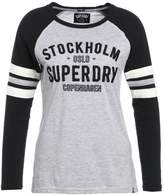 Superdry FOOTBALL Tshirt à manches longues black/grey marl/ecru