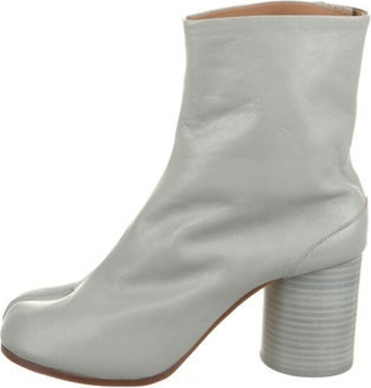Maison Margiela Leather Ankle Boots Grey Square-Toes Includes Box & Dust Bag Unfortunately, due to restrictions, this item may not be eligible for shipping in all areas.