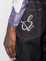 Thumbnail for your product : Sulvam Embroidered Straight Leg Jeans